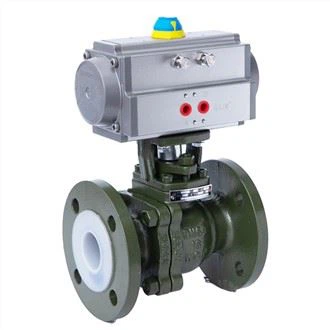 Пневматический футерованный фтором шар на отсечном клапане